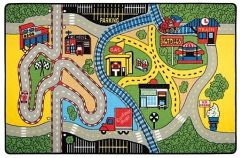 Confetti Race Çocuk Odası Anaokulu Araba Yarışı Oyun Halısı