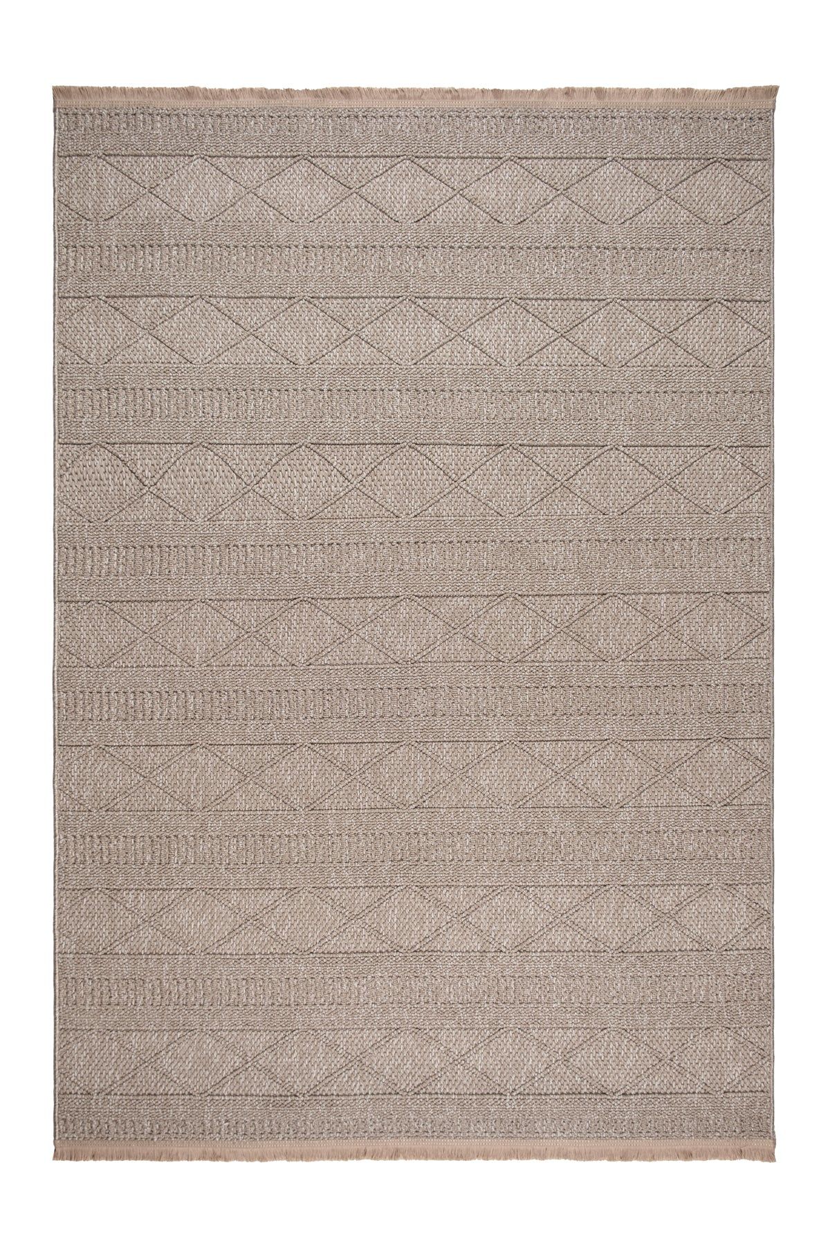 Marie Bej Makrome Dokumalı Salon Mutfak Yatak Odası Halısı