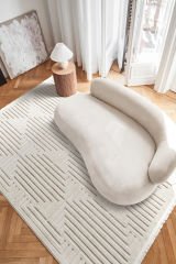 Pier Krem İskandinav Desenli Salon Mutfak Yatak Odası Halısı