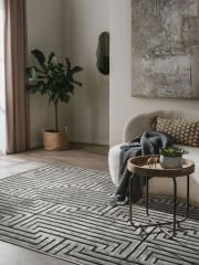 Pier Gri İskandinav Desenli Salon Mutfak Yatak Odası Halısı