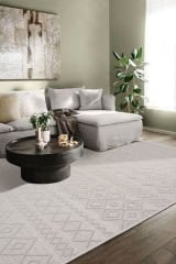 Simba Beyaz Modern Sisal Salon Mutfak Yatak Odası Halısı