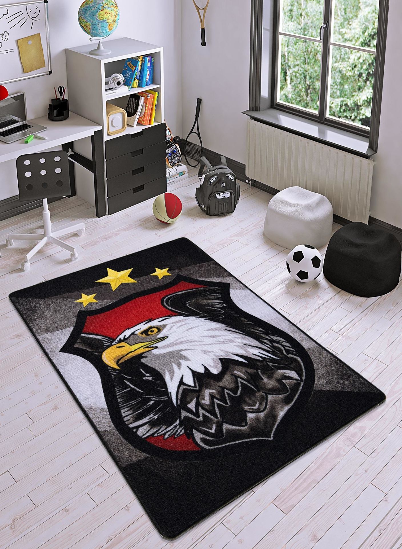 Confetti Kartal Çocuk Odası Beşiktaş Taraftar Oyun Halısı