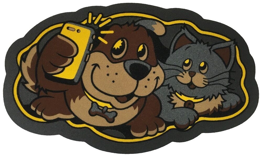 Giz Home 40X68 İtalyan Selfie Kedi Köpek İç Dış Kapı Önü Paspası